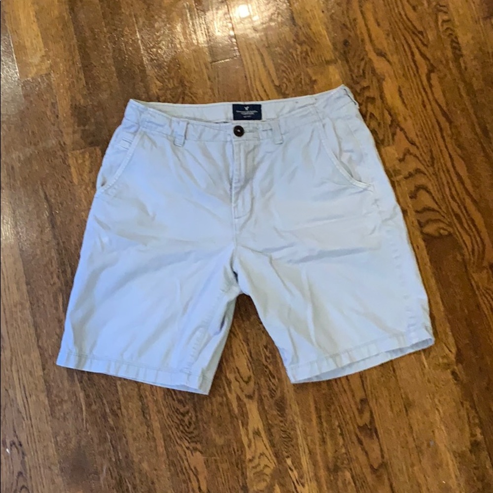 American Eagle Khaki Flat Front Shorts